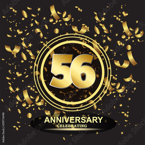 56 year anniversary logo template vector