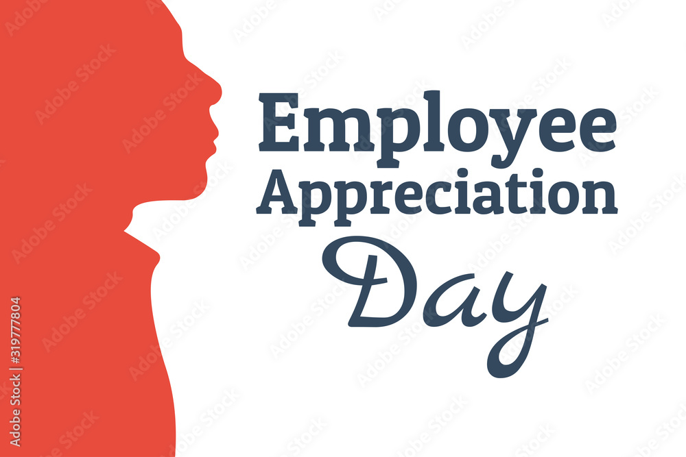 Employee Appreciation Day concept. First Friday in March. Holiday concept. Template for background, banner, card, poster with text inscription. Vector EPS10 illustration.