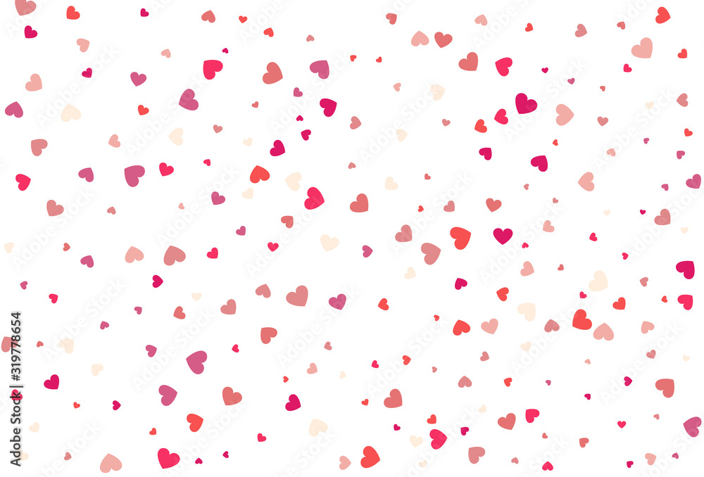 Heart confetti of Valentine's petals. Beautiful Confetti Hearts