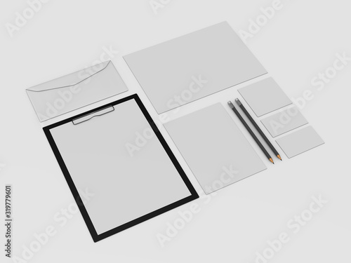 template for branding identity - 3D rendering