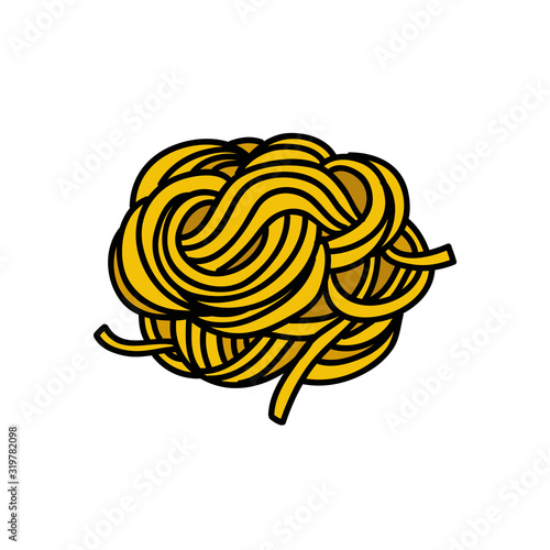 fettuccine pasta doodle icon, vector illustration