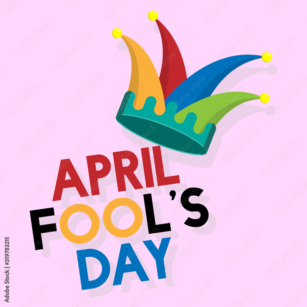 Cute clown hat April fool's day vector icon.