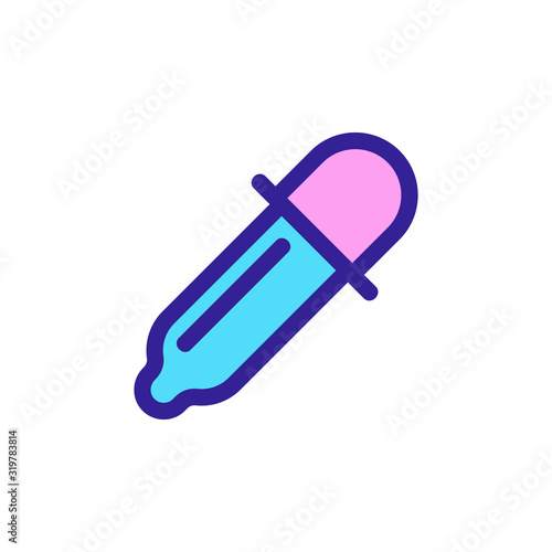 pipette icon vector. Thin line sign. Isolated contour symbol illustration