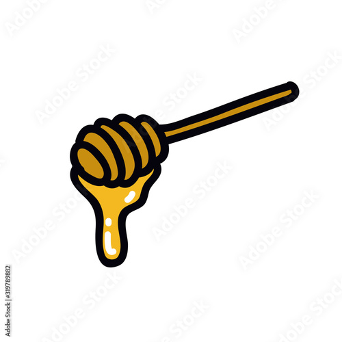 honey dipper doodle icon, vector illustration