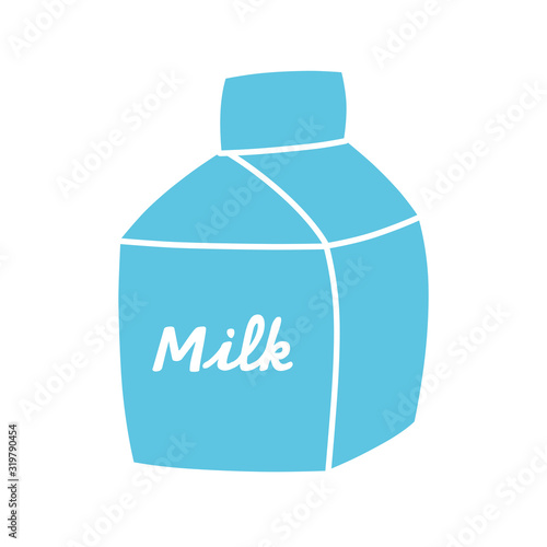 Milk carton box icon isolated simple flat vector