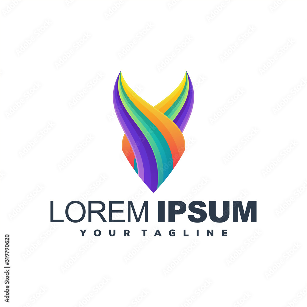 awesome horn gradient logo design