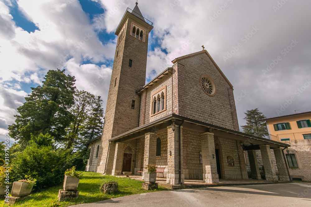 View of Sanctuary of Nostra Signora De La Salette in Salmata, Umbria, Italy