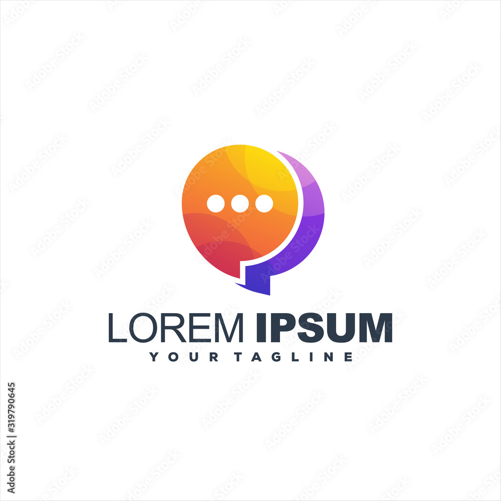 awesome chat gradient logo design awesome chat gradient logo design