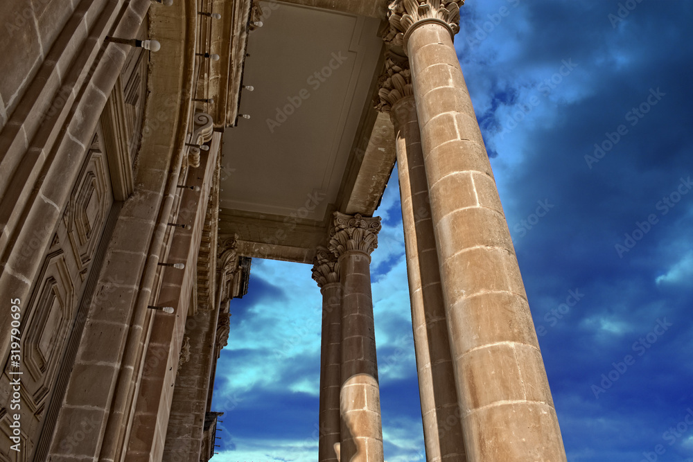 Stone Columns of a Church in Dingli, Malta