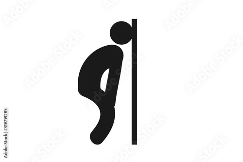 depress, sad, man icon. Element of man is sitting icon for mobile concept and web apps. Detailed depress, sad man icon ,Depression icon. Depression filled symbol design