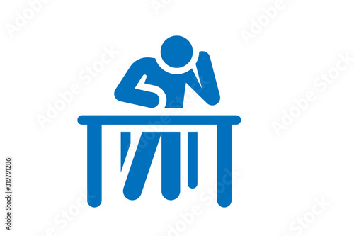 Human depression icon blue color version