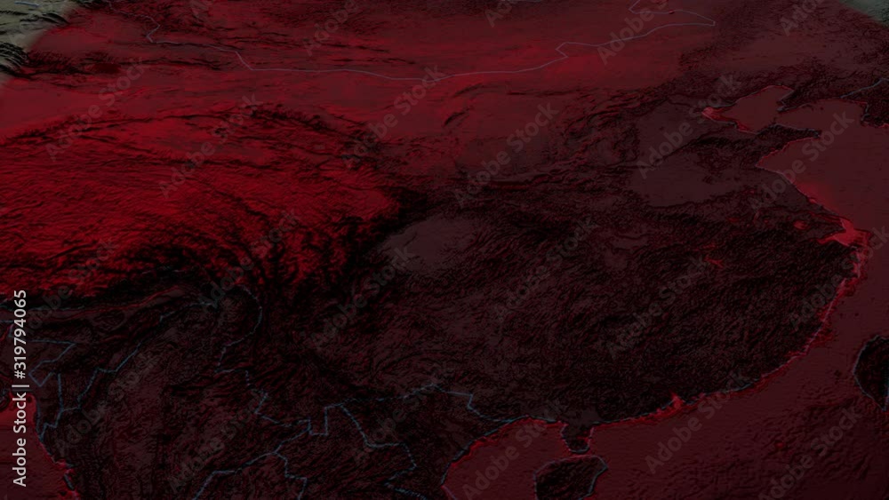 3d render of China nCoV coronavirus in 2019-2020. Infection map. Spreading of disease. Danger of new virus threat.
3d render of China nCoV coronavirus in 2019-2020. Infection map. Spreading of disease. Danger of new virus threat.