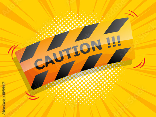 caution sign comic background