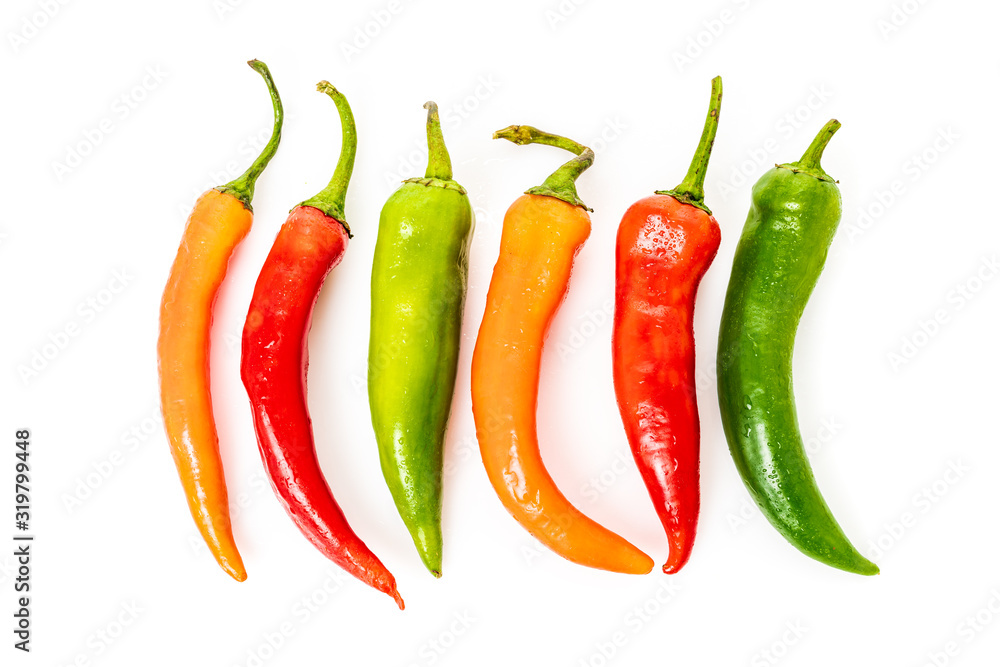 hot chilli peppers isolated on white background hot chilli peppers isolated on white background