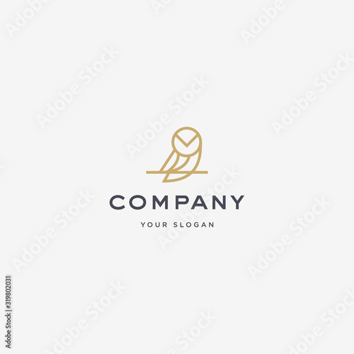 Owl logo design icon vector illustration