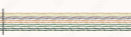 Watercolor vector grunge stripe border background. Horizontal wonky brush stroke line seamless pattern. Hand painted striped streak fashion edging. Preppy modern creative ribbon trim banner.