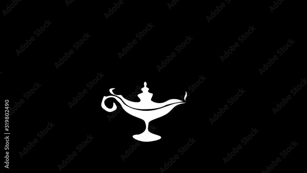 Golden magic lamp. Cartoon animation. Seamless loop. Golden magic lamp. Cartoon animation. Seamless loop.