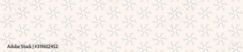 French damask shabby chic floral linen vector texture border background. Pretty daisy flower banner seamless pattern. Hand drawn floral interior home decor ribbon trim. Classic rustic farmhouse style.