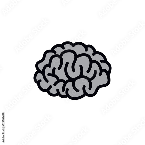 brain doodle icon, vector illustration