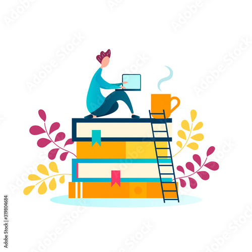 Vector illustration concept for exam preparation and online learning