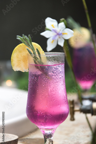 Pink, tropical refreshin cocktail