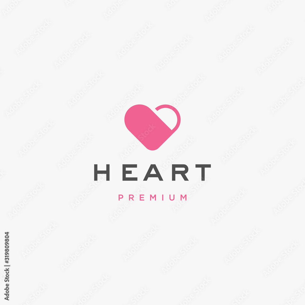 Love, heart logo icon illustration vector