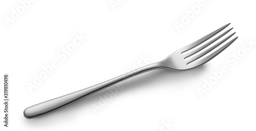 steel fork isolate on white, with clipping paths