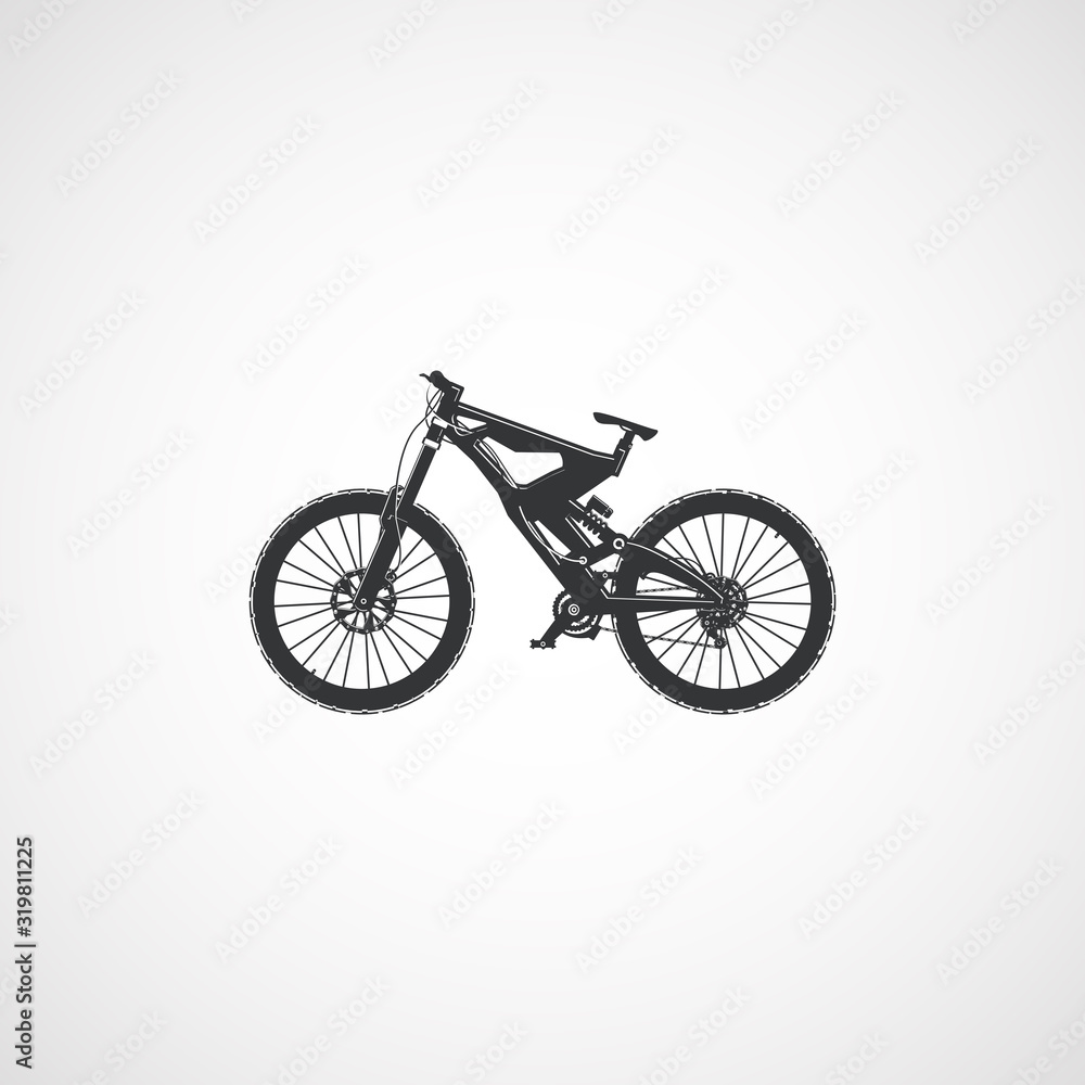 Naklejka premium Downhill mountain bike, vector.