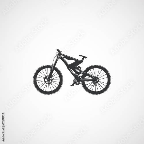 Downhill mountain bike, vector.