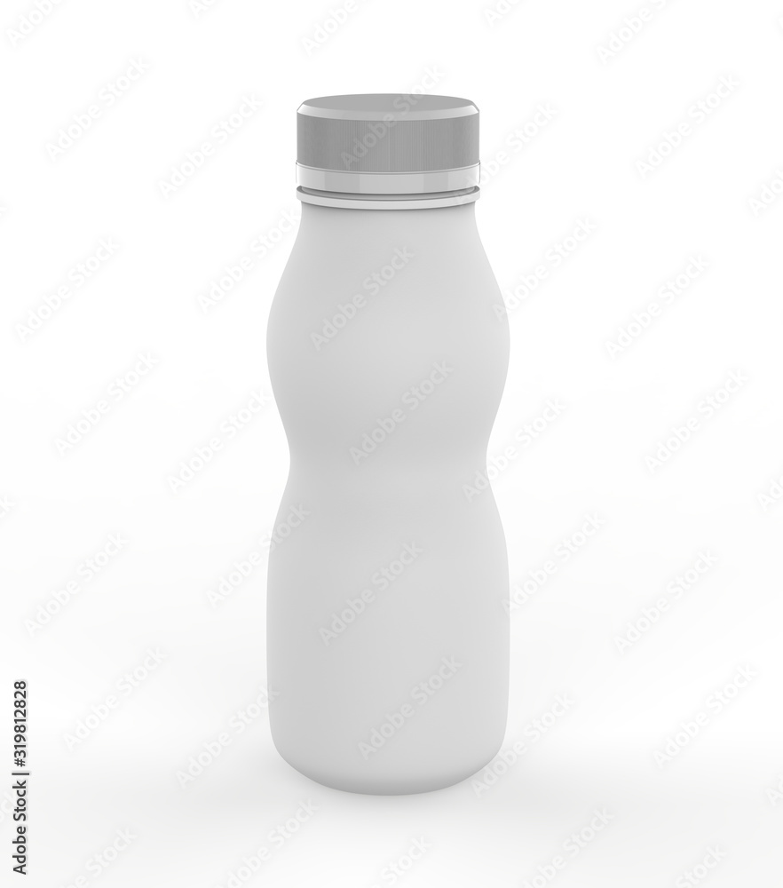 Realistic plastic bottle for yogurt or milk and other liquids. Mock Up Template. 3d illustration Realistic plastic bottle for yogurt or milk and other liquids. Mock Up Template. 3d illustration