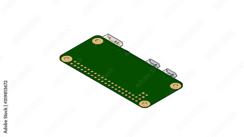 Raspberry Pi Zero Silhouette with Color Raspberry Pi Zero Silhouette with Color