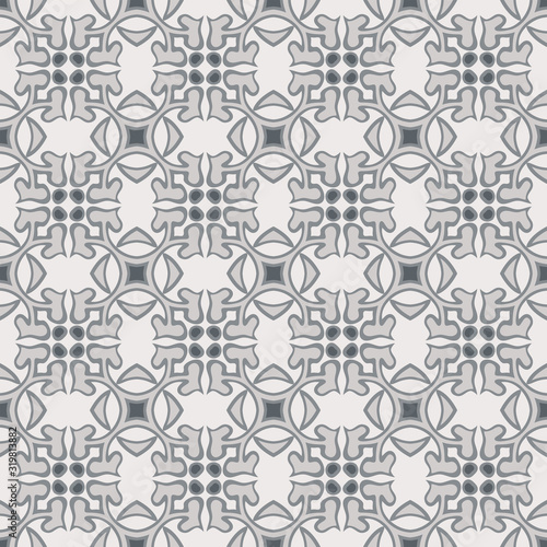 Creative color abstract geometric pattern in gray, vector seamless for fabric, interior, design, textile, pillow, carpet, paper.