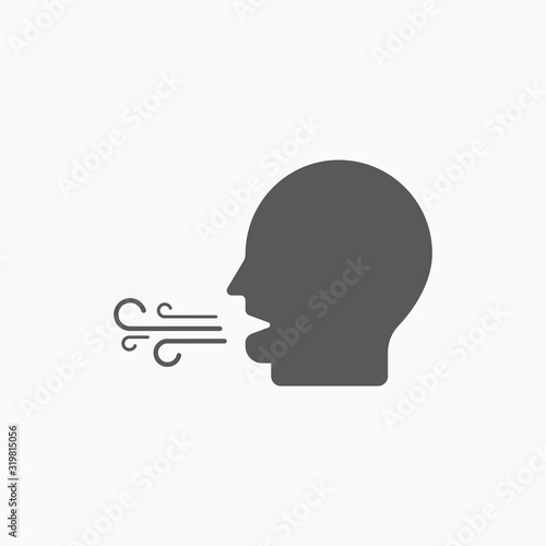 breath icon, bad breath vector