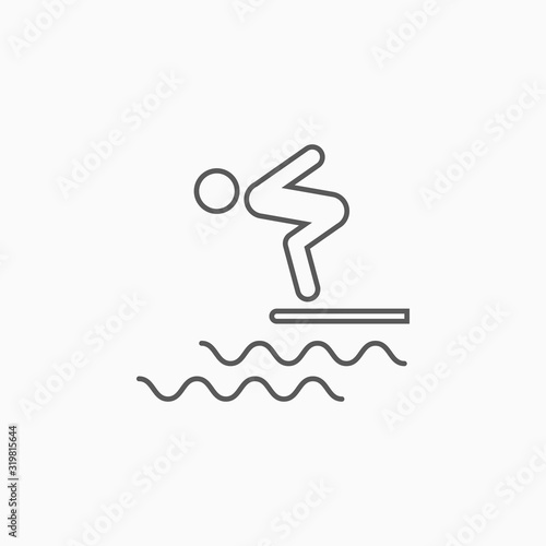 swimmer jumping icon