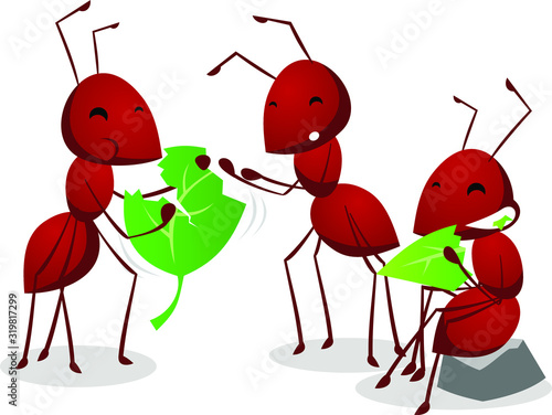ants eating plants