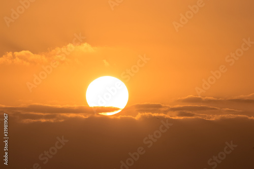 orange sun at the sunset