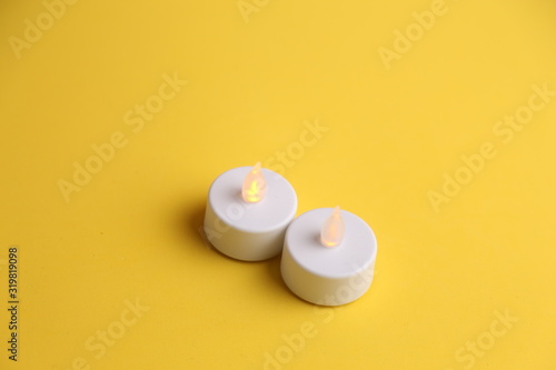 Obraz na płótnie white led and plastic candles w salonie
