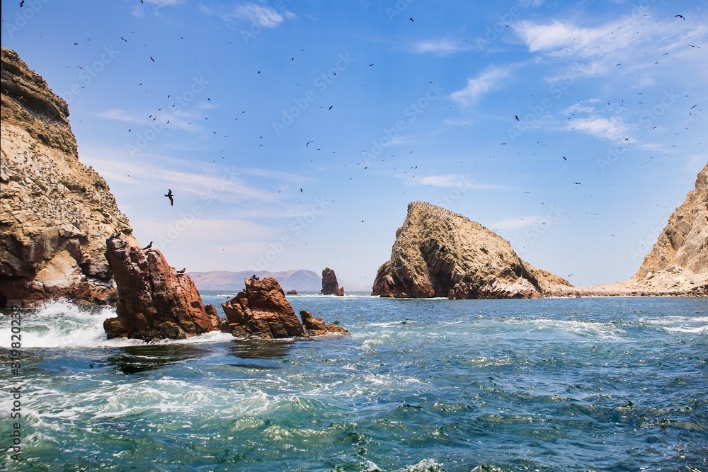 Unforgettable Ballestas Islands located off the Pacific coast of Peru near the town of Paracas known also like The Poor Man´s Galapagos. 