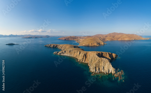 Vista aerea di Capo Stavros nel sud dell'isola di Limnos