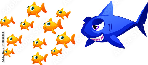 shark and goldfish