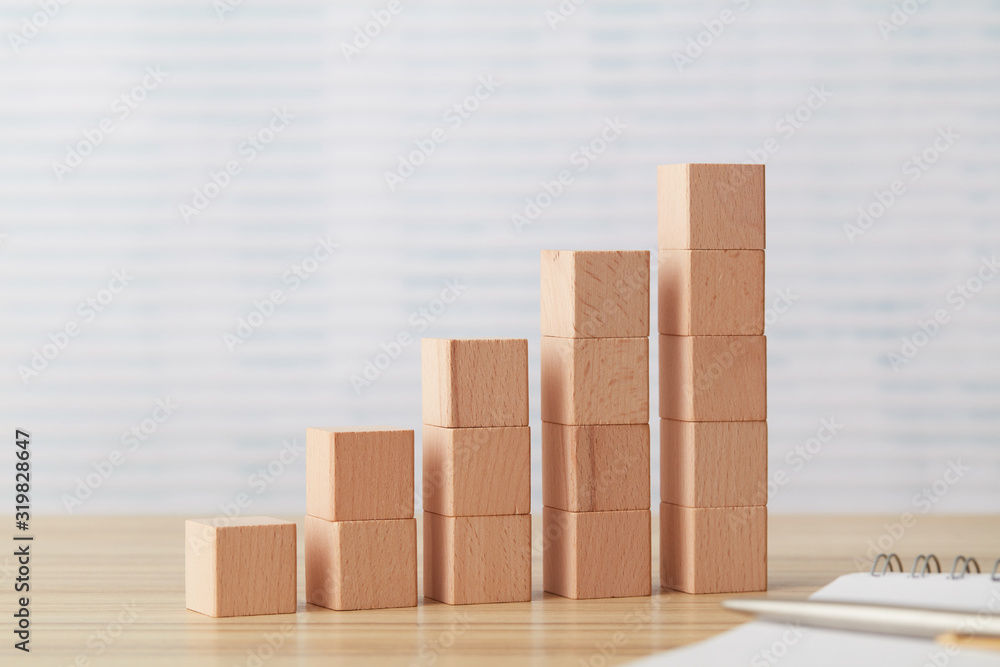 Wooden blocks growth chart Wooden blocks growth chart