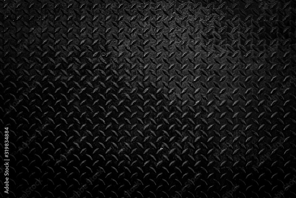 Metal Floor Texture, dark list with rhombus shapes of Black steel ...