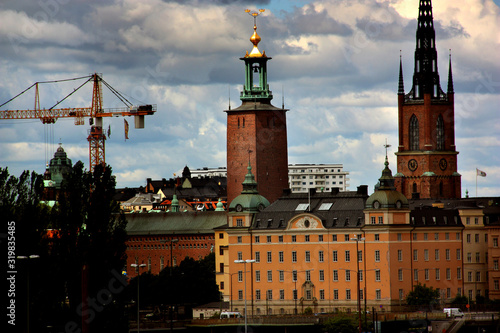 Stadshuset och riddarholmskyrkan. photo