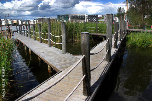 Photography Hammarby Sjöstad, gångväg av bryggor