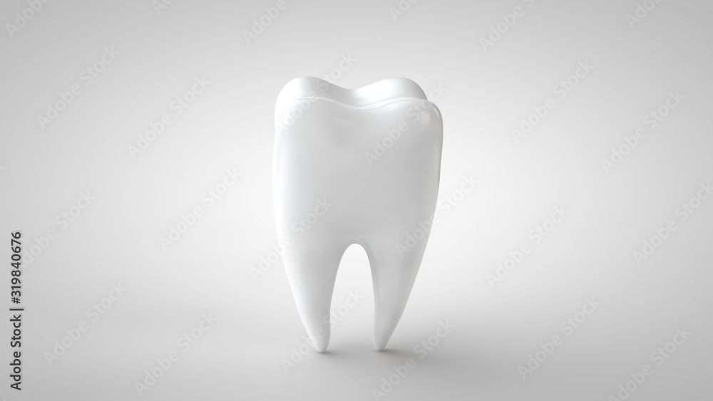 3d illustration. White tooth isolated 3d illustration. White tooth isolated