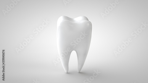 3d illustration. White tooth isolated