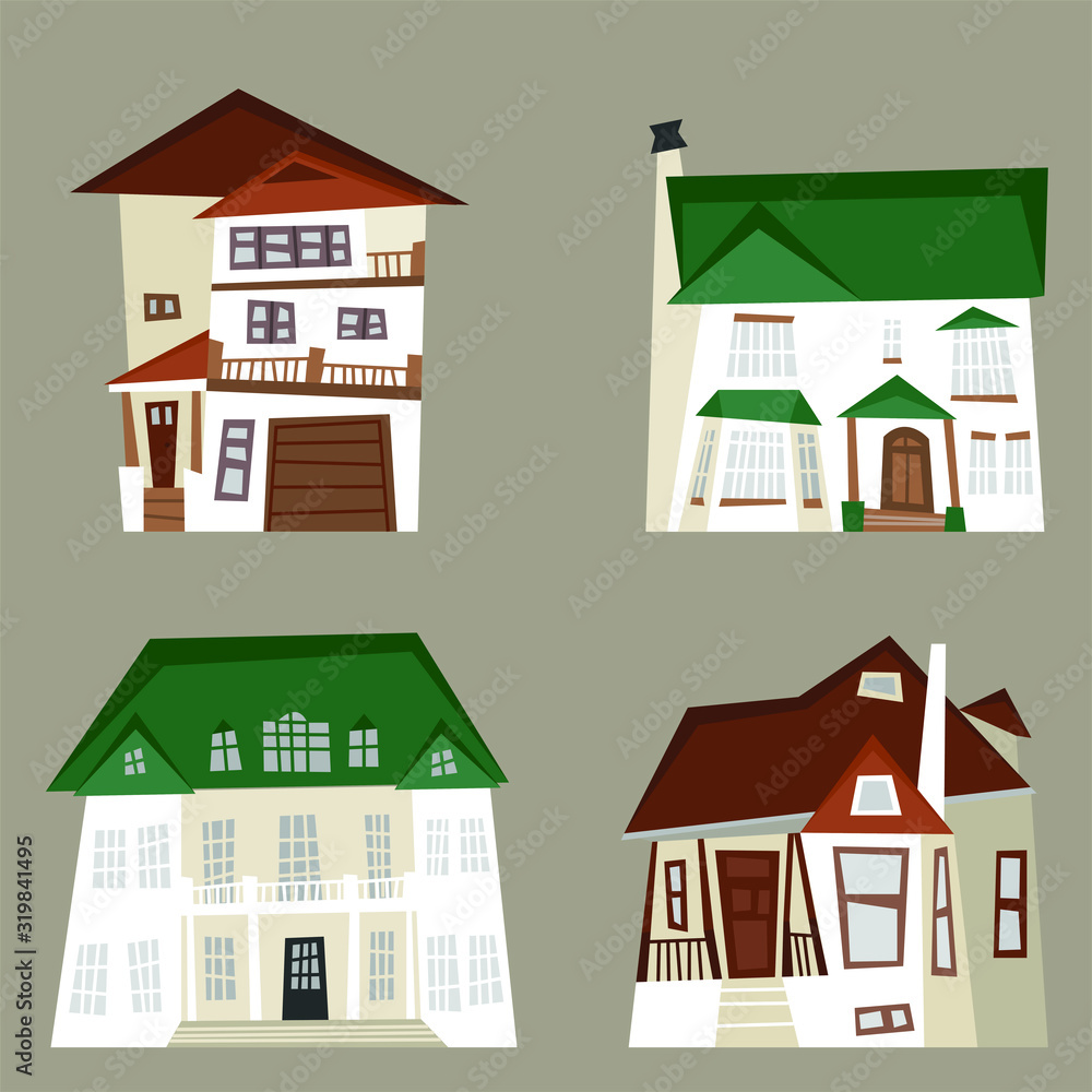 residential houses set