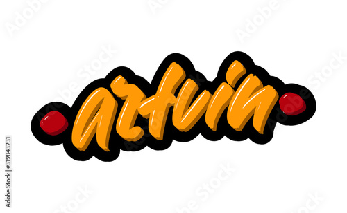 Artvin, Turkey city hand drawn modern brush lettering. Vector illustration logo text for webpage, print and advertising