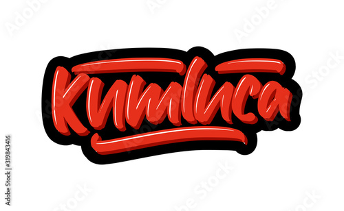 Kumluca, Turkey city hand drawn modern brush lettering. Vector illustration logo text for webpage, print and advertising