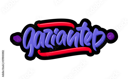Gaziantep, Turkey city logo text. Vector illustration of hand drawn lettering on white background.